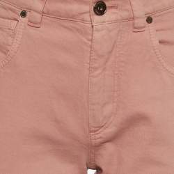 Pre Owned Brunello Cucinelli Pink Denim Monili Cuff Detail Jeans S/Waist 28.5"