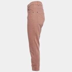 Pre Owned Brunello Cucinelli Pink Denim Monili Cuff Detail Jeans S/Waist 28.5"