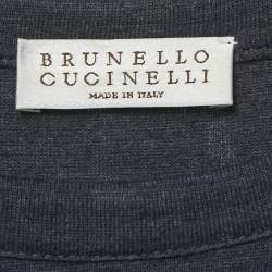 Brunello Cucinelli Blue Jersey Crewneck T-Shirt Dress L
