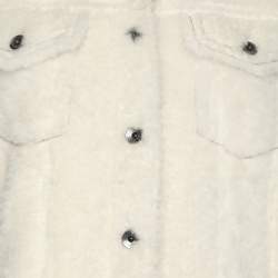 Pre Owned Brunello Cucinelli White Fur Half Sleeve Jacket M