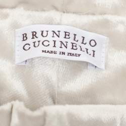 Pre Owned Brunello Cucinelli Cream Velvet Pant M
