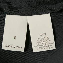 Brunello Cucinelli Blue Monili Detail Silk Asymmetric Sleeve Top S