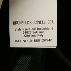 Brunello Cucinelli Blue Monili Detail Silk Asymmetric Sleeve Top S