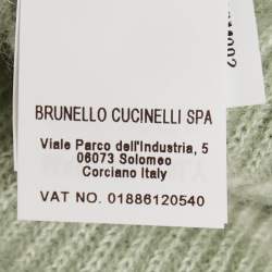 Brunello Cucinelli Pastel Green Striped Cashmere Sweater M