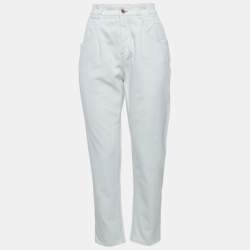 Brunello Cucinelli White Cotton High-Rise Jeans S Waist 26"