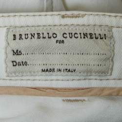 Brunello Cucinelli White Cotton High-Rise Jeans S Waist 26"
