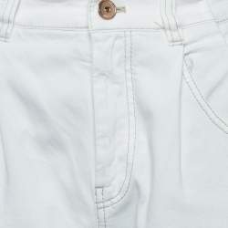 Brunello Cucinelli White Cotton High-Rise Jeans S Waist 26"