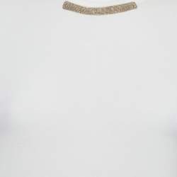 Brunello Cucinelli White Monili Detail Jersey Sleeveless T-Shirt M