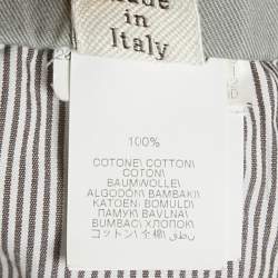 Pre Owned Brunello Cucinelli  Blue Gabardine Monili Detail Trousers S