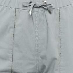 Pre Owned Brunello Cucinelli  Blue Gabardine Monili Detail Trousers S