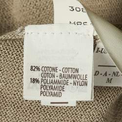 Pre Owned Brunello Cucinelli Beige Cotton Knit Monili Detail Jumper L
