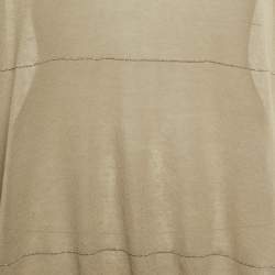Pre Owned Brunello Cucinelli Beige Cotton Knit Monili Detail Jumper L