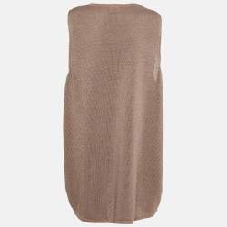 Brunello Cucinelli Mauve Lurex Knit Sleeveless Jumper L 