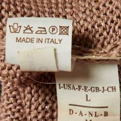 Brunello Cucinelli Mauve Lurex Knit Sleeveless Jumper L 