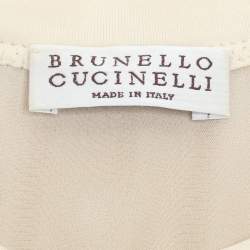 Brunello Cuccinelli Beige Mesh Silk Tank Top XS