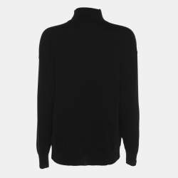 Brunello Cucinelli Black Knit Cashmere High Neck Sweater M