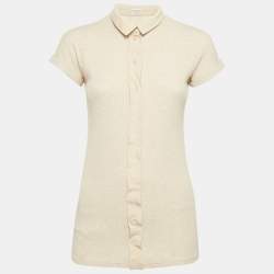 Brunello Cucinelli Light Beige Rib Knit Top L
