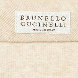 Brunello Cucinelli Light Beige Rib Knit Top L