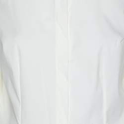 Brunello Cucinelli Off White Jersey Silk Embellished Button Front Shirt XS