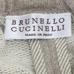 Pre Owned Brunello Cucinelli Grey/Silver Jersey Trousers M
