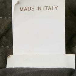 Pre Owned Brunello Cucinelli Olive Green Suede Zipper Detail Trouser M