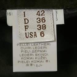 Pre Owned Brunello Cucinelli Olive Green Suede Zipper Detail Trouser M