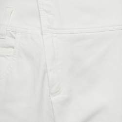 Pre Owned Brunello Cucinelli White Denim Wrap Straight Raw Edge Jeans S Waist 30"