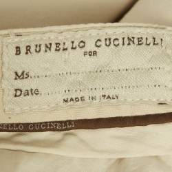 Pre Owned Brunello Cucinelli Beige Denim Regular Fit Jeans S Waist 32" 