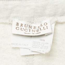 Pre Owned Brunello Cucinelli Grey Mélange Cashmere Monili Side Detail Jogger XS