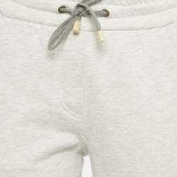 Pre Owned Brunello Cucinelli Grey Mélange Cashmere Monili Side Detail Jogger XS