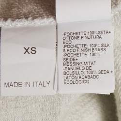 Pre Owned Brunello Cucinelli Grey Cotton Jersey Ruffled Monili Pocket Detail Sweatshirt XS