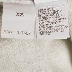 Pre Owned Brunello Cucinelli Grey Cotton Jersey Ruffled Monili Pocket Detail Sweatshirt XS