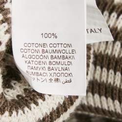 Pre Owned Brunello Cucinelli Brown Stripe Knit Embellished Sweater M