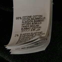 Pre Owned Brunello Cucinelli Charcoal Grey Cotton Knit Monili Trim Detail Shift Dress L