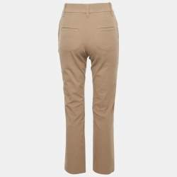 Pre Owned Brunello Cucinelli Brown Monili Detail Cotton Trouser S