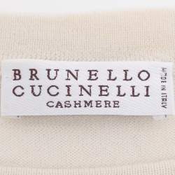 Pre Owned Brunello Cucinelli Light Beige Cashmere Blend Sweater M