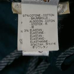 Pre Owned Brunello Cucinelli Blue Cotton Slim Fit Trousers S