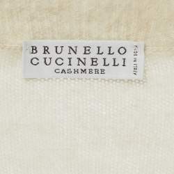 Pre Owned Brunello Cucinelli Cream Sequin Embellished Wool Jumper S
