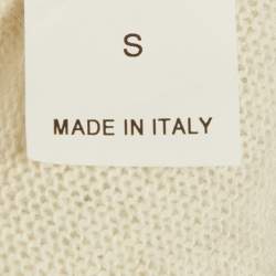 Pre Owned Brunello Cucinelli Cream Sequin Embellished Wool Jumper S