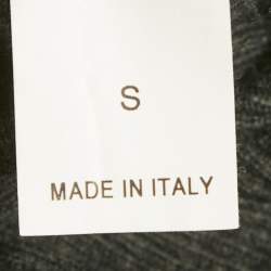 Pre Owned Brunello Cucinelli Dark Grey Wool Embellished Trim Sweater Midi Dress S