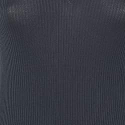 Pre Owned Brunello Cucinelli Grey Knit Monili Sleeve Detail Top S