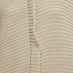 Pre Owned Brunello Cucinelli Beige Chunky Knit Zip-Up Cardigan S