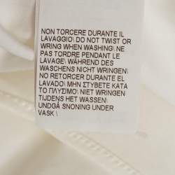 Pre Owned Brunello Cucinelli White Cotton Blend Embellished Trim Short Sleeve Shirt S 