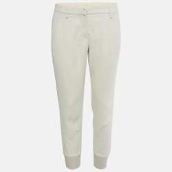 Pre Owned Brunello Cucinelli Beige Wool Blend Jogger Pants S