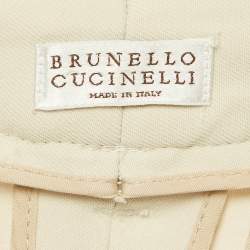 Pre Owned Brunello Cucinelli Beige Wool Blend Jogger Pants S