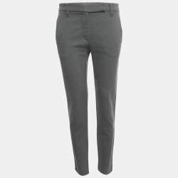 Pre Owned Brunello Cucinelli Grey Gabardine Formal Trousers M
