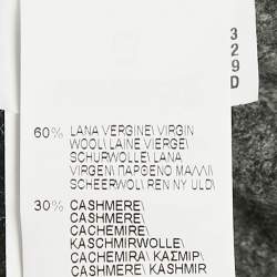 Pre Owned Brunello Cucinelli Grey Rib Knit Belted Jacket S