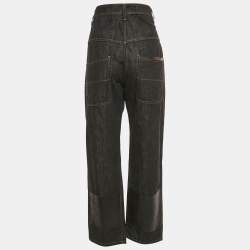Pre Owned Brunello Cucinelli Black Denim Straight Leg Jeans M/Waist 32"