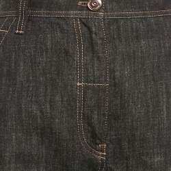 Pre Owned Brunello Cucinelli Black Denim Straight Leg Jeans M/Waist 32"