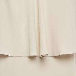 Pre Owned Brunello Cucinelli Beige Embellished Trim Silk Maxi Dress M